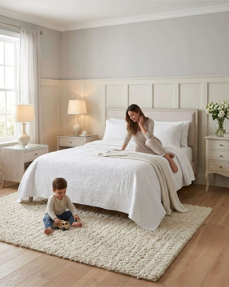 CUBRECAMA QUILT VERANO KING BORDADO FLORAL SET COLCHA DELGADO - 3