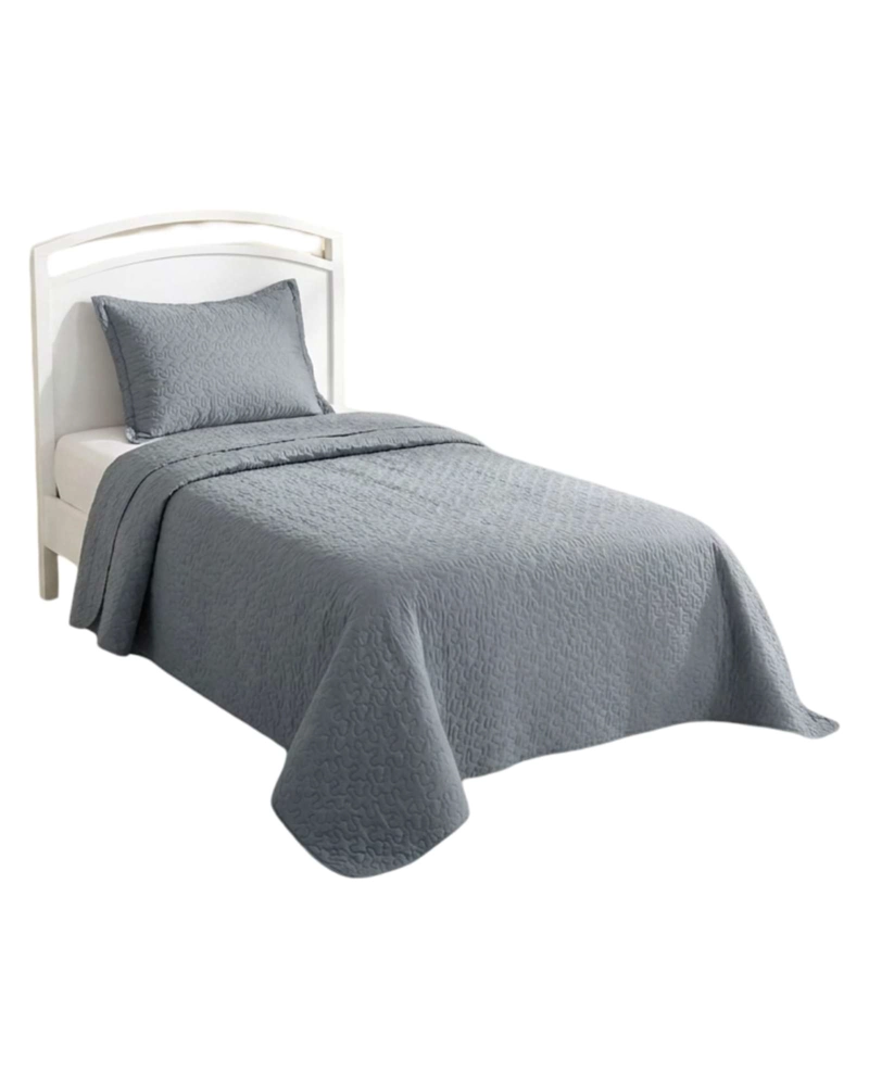 CUBRECAMA QUILT VERANO PLAZA Y MEDIA DELGADO TEXTURIZADO SET CON FUNDAS - 5