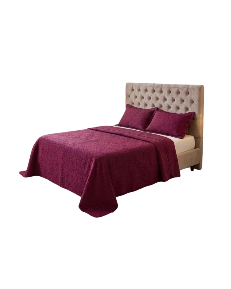 CUBRECAMA QUILT VERANO KING DELGADO TEXTURIZADO SET CON FUNDAS - 5