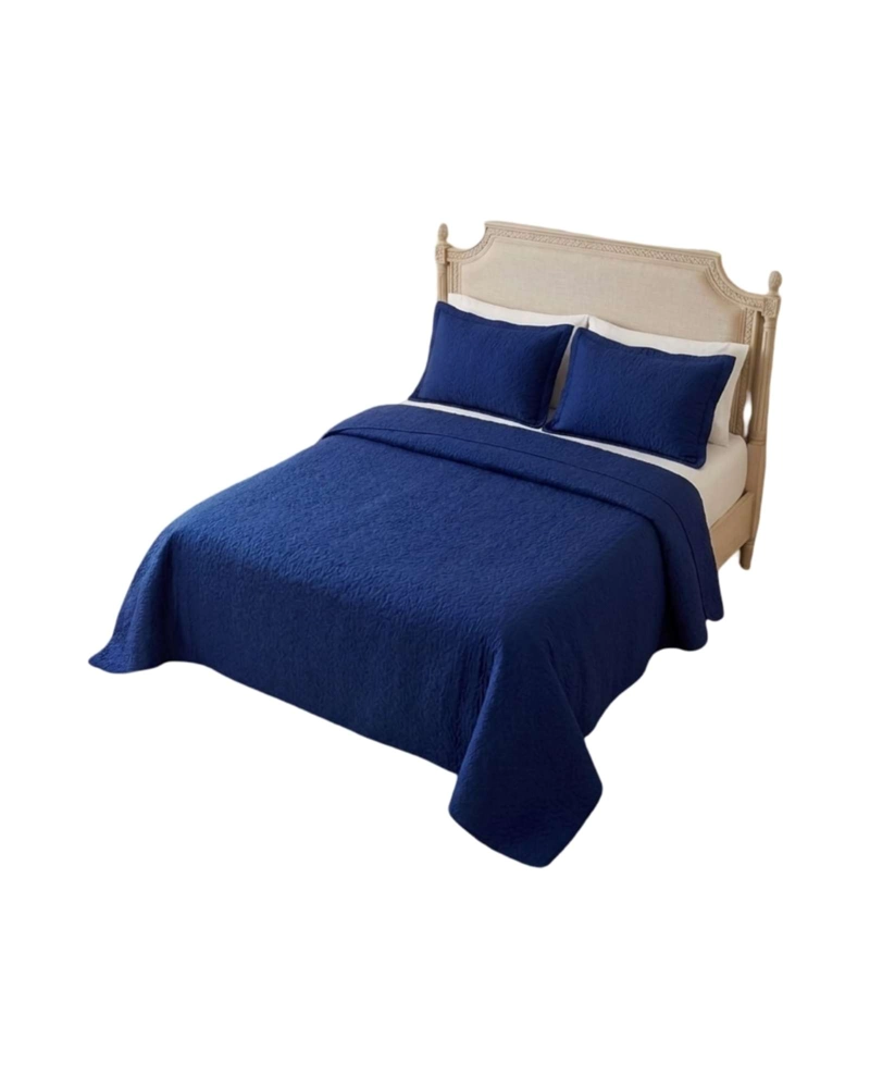 CUBRECAMA QUILT VERANO KING DELGADO TEXTURIZADO SET CON FUNDAS - 5
