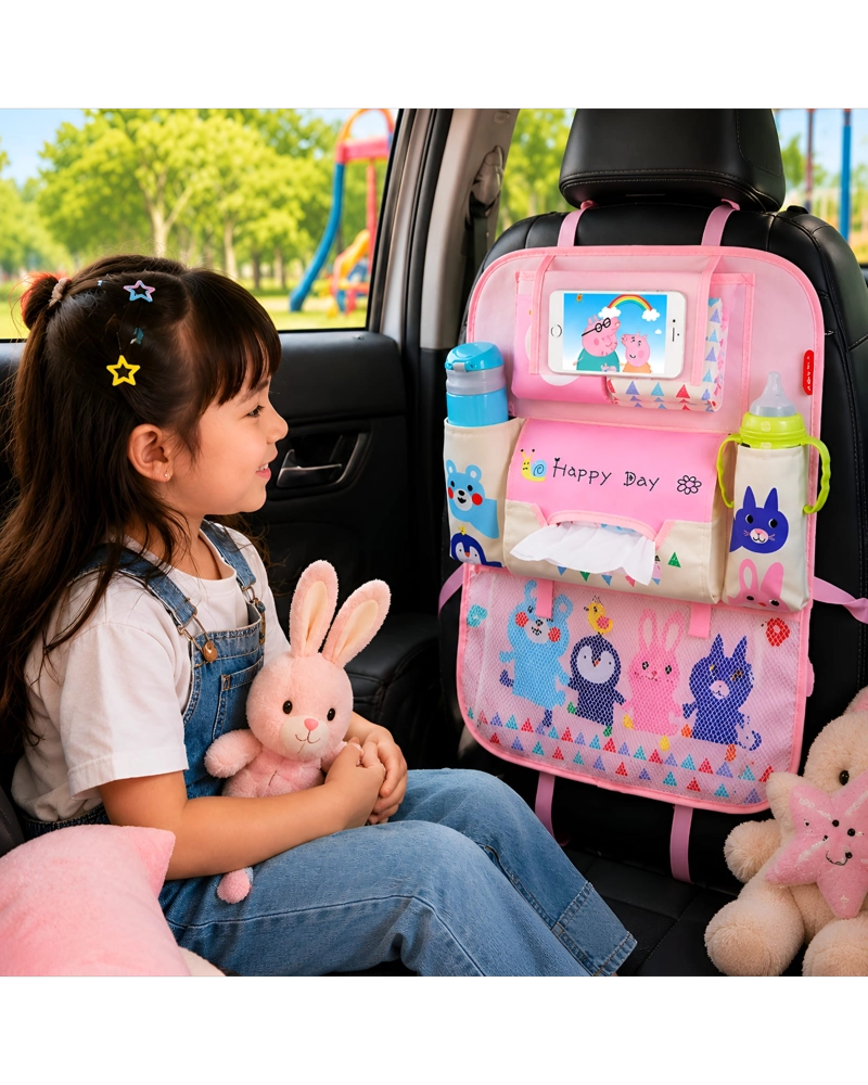PACK DE 2 ORGANIZADORES DE ASIENTO TRASERO CON SOPORTE PARA DISPOSITIVOS - 1