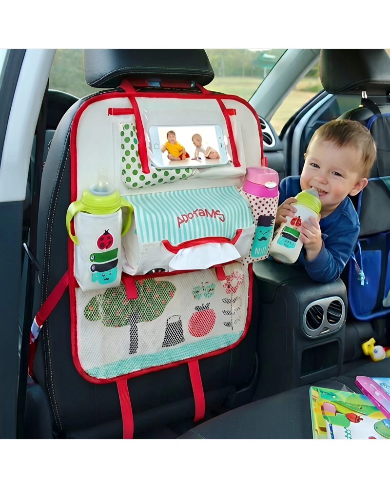 PACK DE 2 ORGANIZADORES DE ASIENTO TRASERO CON SOPORTE PARA DISPOSITIVOS - 1
