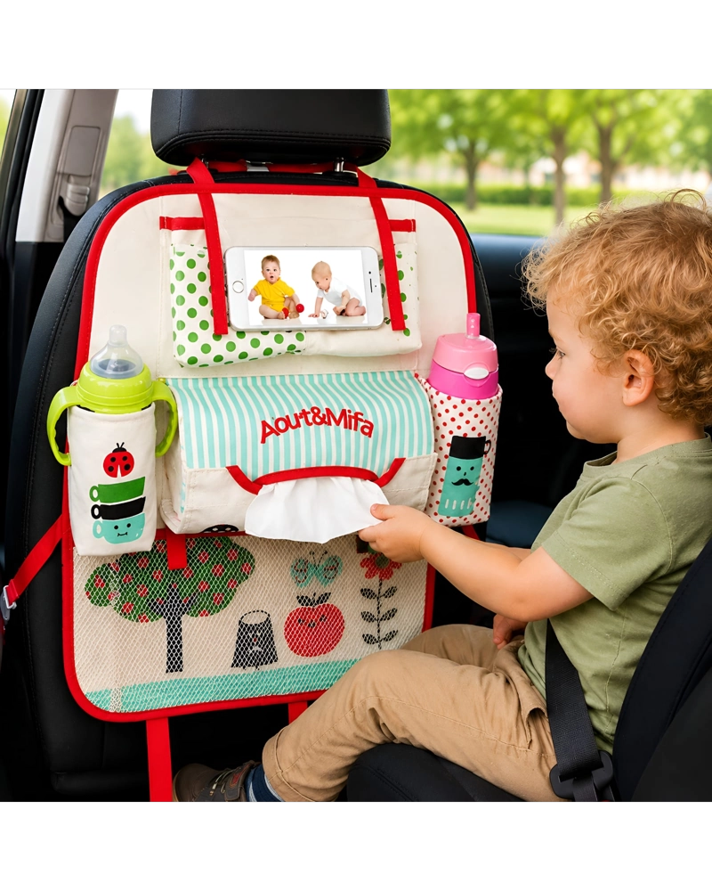 PACK DE 2 ORGANIZADORES DE ASIENTO TRASERO CON SOPORTE PARA DISPOSITIVOS - 3