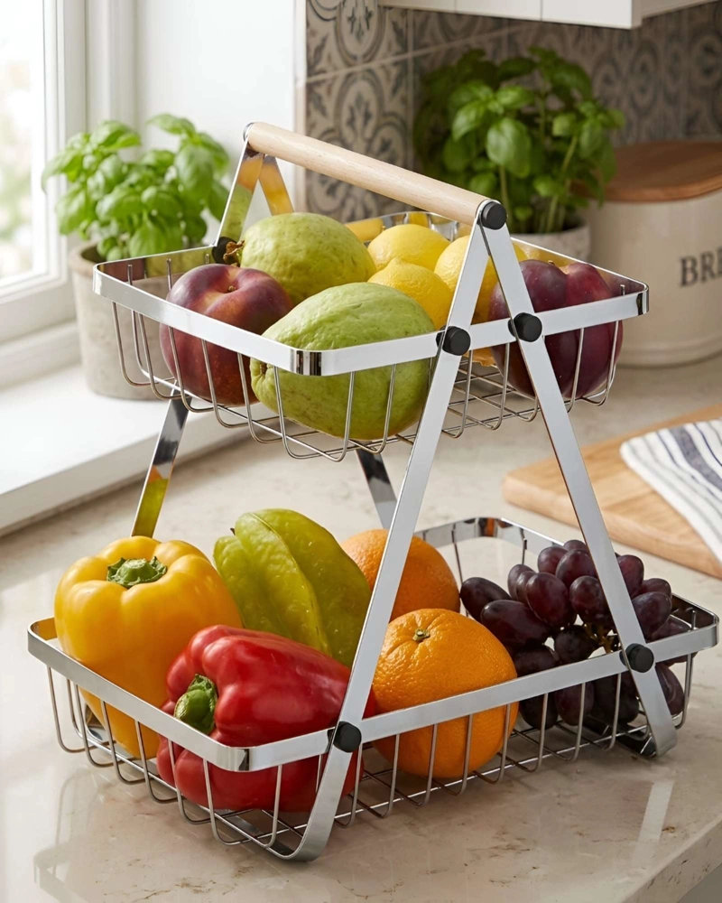 ESTANTE ORGANIZADOR DE COCINA DISEÑO DE DOBLE NIVEL - 4