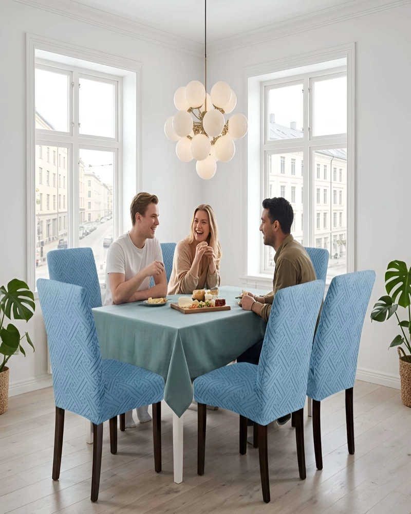 PACK 6 FUNDAS PARA SILLAS DE COMEDOR ELASTICAS CON RELIEVE - 2