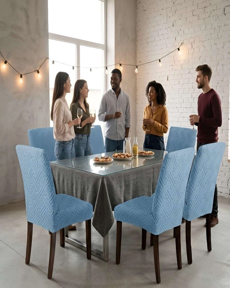 PACK 6 FUNDAS PARA SILLAS DE COMEDOR ELASTICAS CON RELIEVE - 3