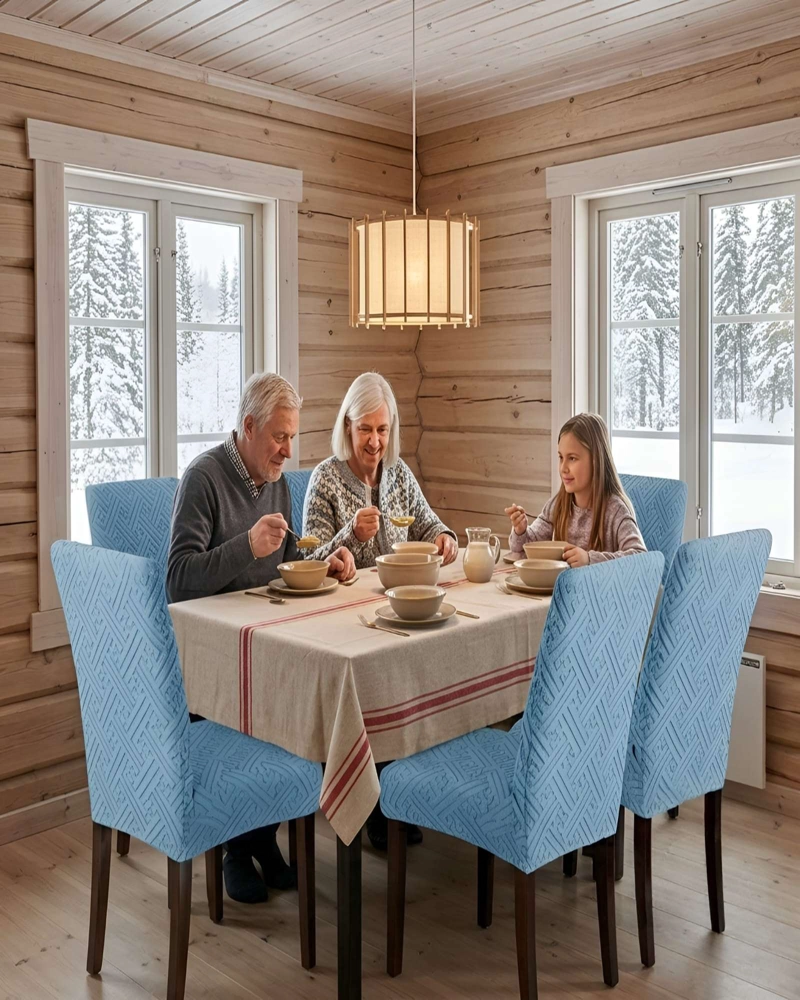 PACK 6 FUNDAS PARA SILLAS DE COMEDOR ELASTICAS CON RELIEVE - 4