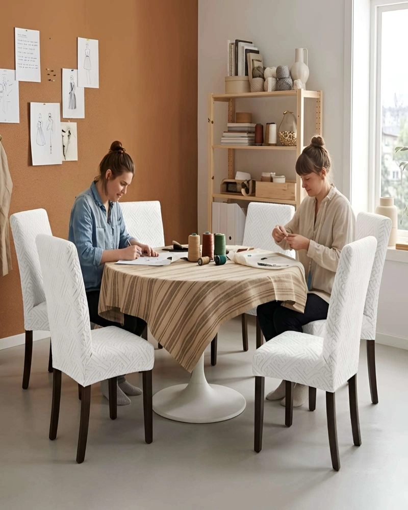 PACK 6 FUNDAS PARA SILLAS DE COMEDOR ELASTICAS CON RELIEVE - 2