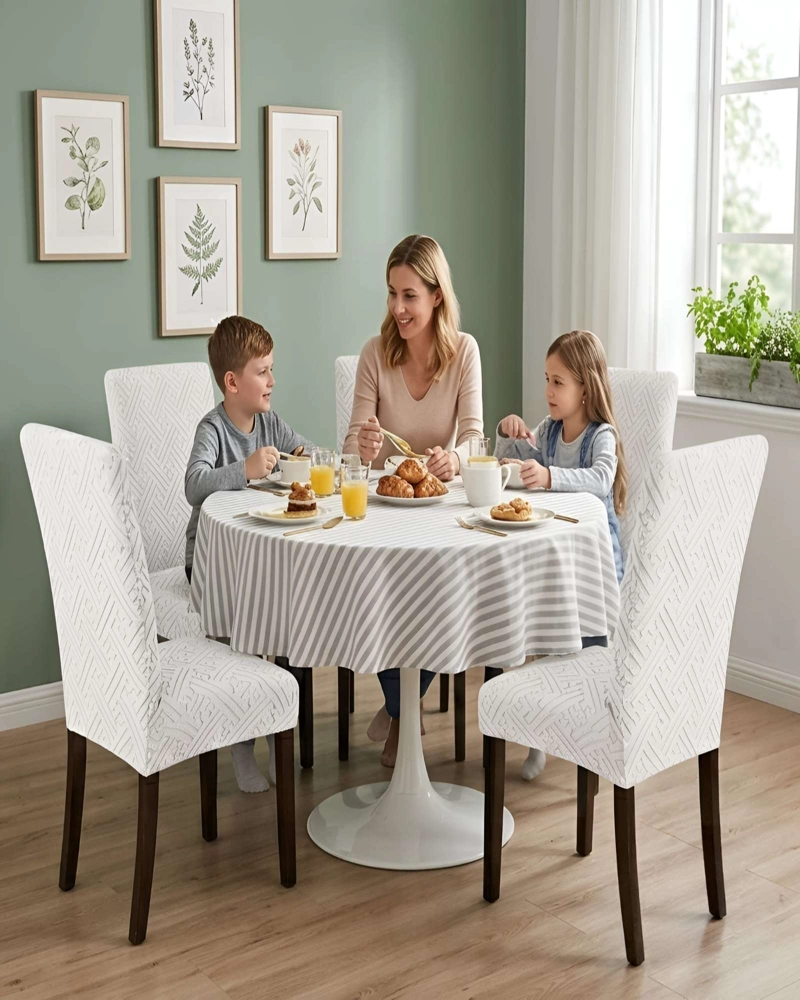 PACK 6 FUNDAS PARA SILLAS DE COMEDOR ELASTICAS CON RELIEVE - 4