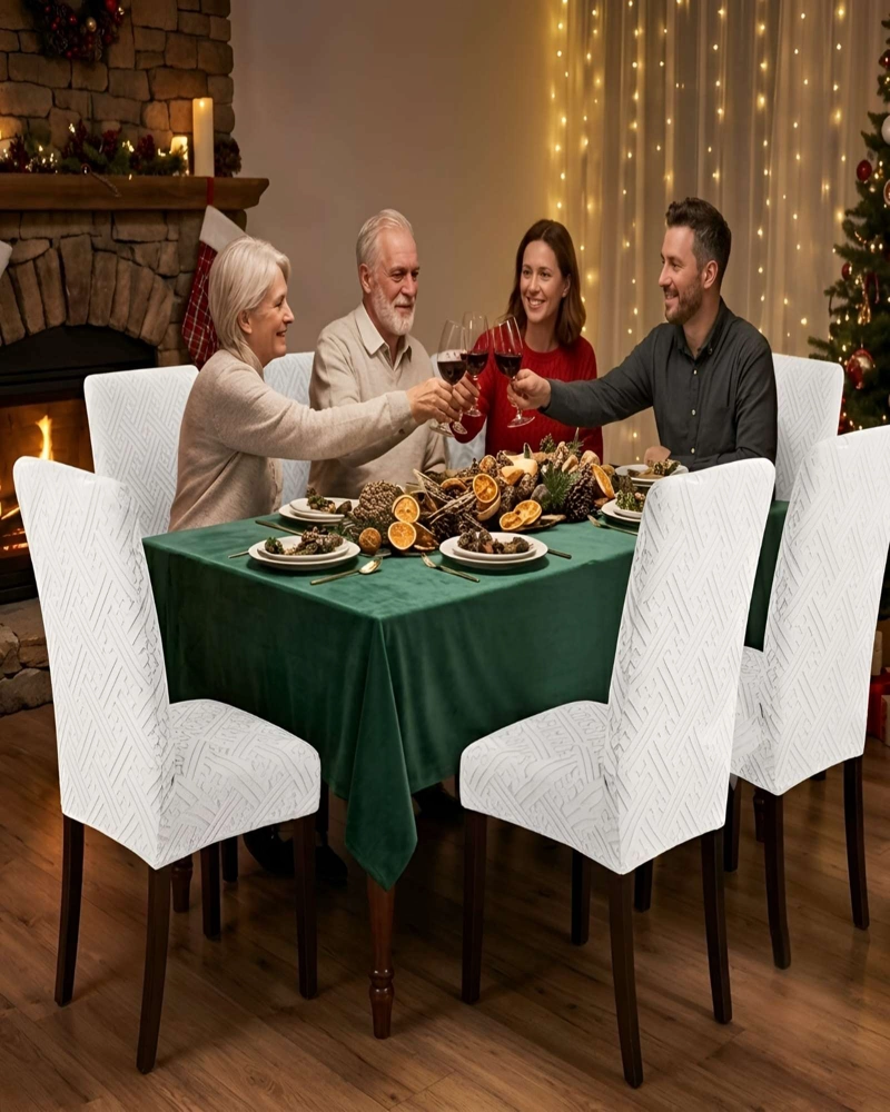 PACK 6 FUNDAS PARA SILLAS DE COMEDOR ELASTICAS CON RELIEVE - 6