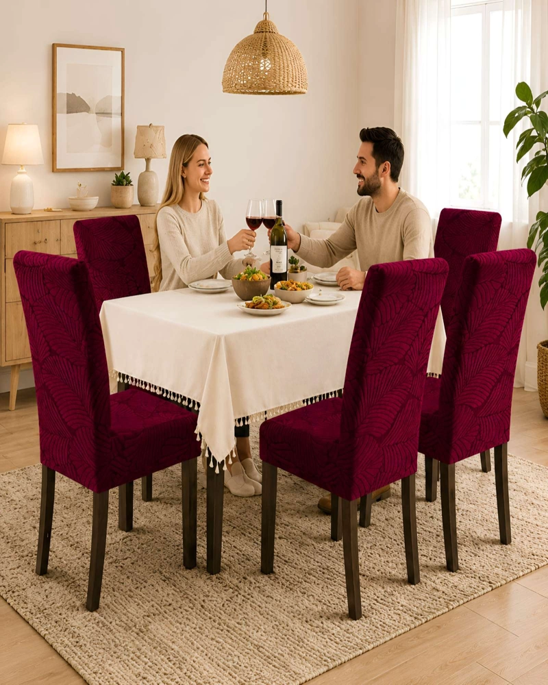 PACK 6 FUNDAS PARA SILLAS DE COMEDOR ELASTICAS CON RELIEVE - 4