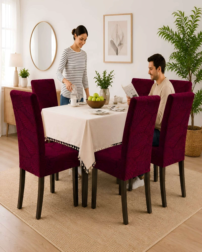 PACK 6 FUNDAS PARA SILLAS DE COMEDOR ELASTICAS CON RELIEVE - 5