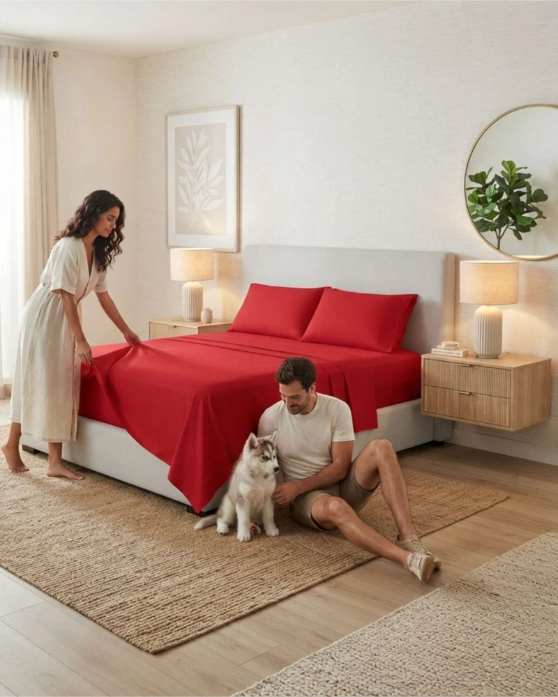 JUEGO DE SABANAS LISAS ESTILO ELEGANTE Y MODERNO 2 PLAZAS - 3