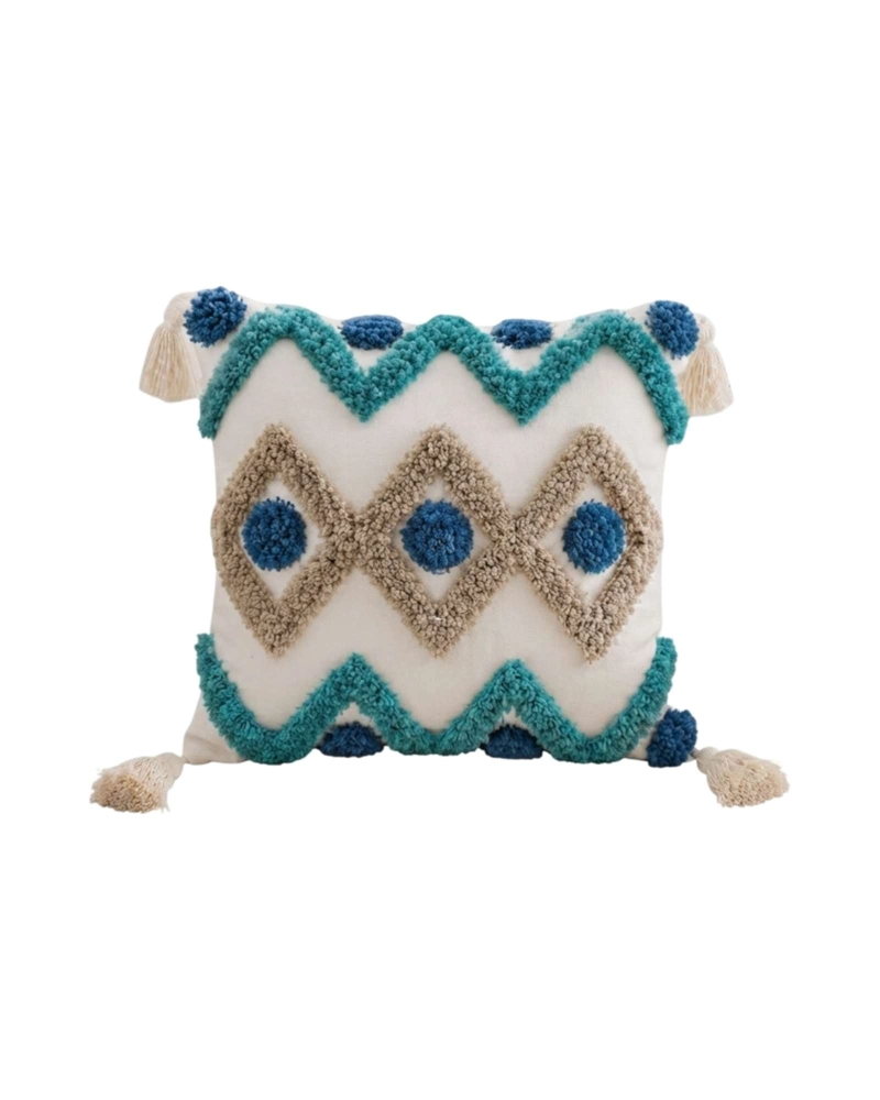 JUEGO DE 2 FUNDAS DE COJIN ESTILO BOHO EN TELA JACQUARD - 6