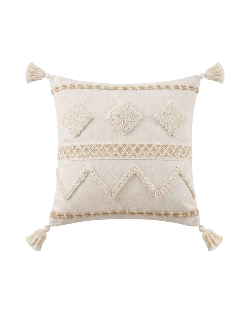 JUEGO DE 2 FUNDAS DE COJIN ESTILO BOHO EN TELA JACQUARD - 6