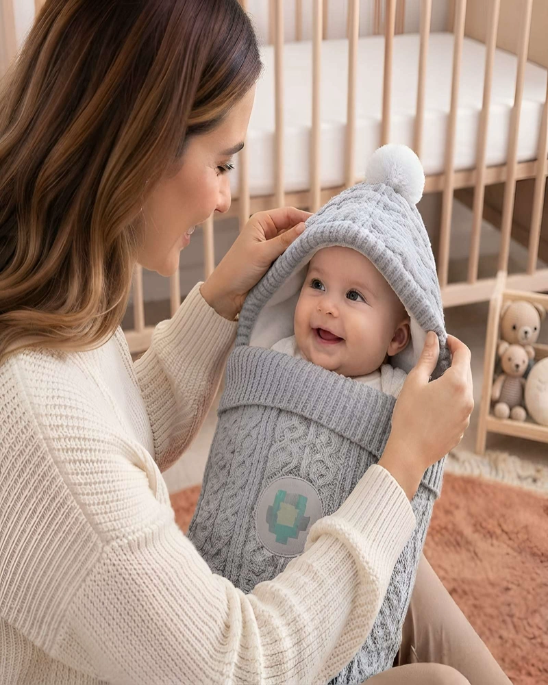 SACO DE DORMIR BEBE TEJIDO CON CAPUCHA 0-3 MESES - 6