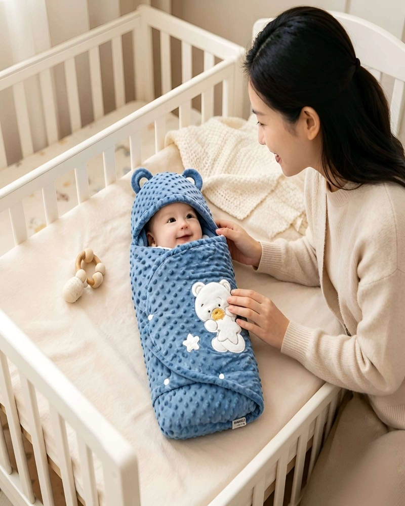 SACO DE DORMIR BEBE OSITO CON CAPUCHAY OREJAS 0-3M - 2