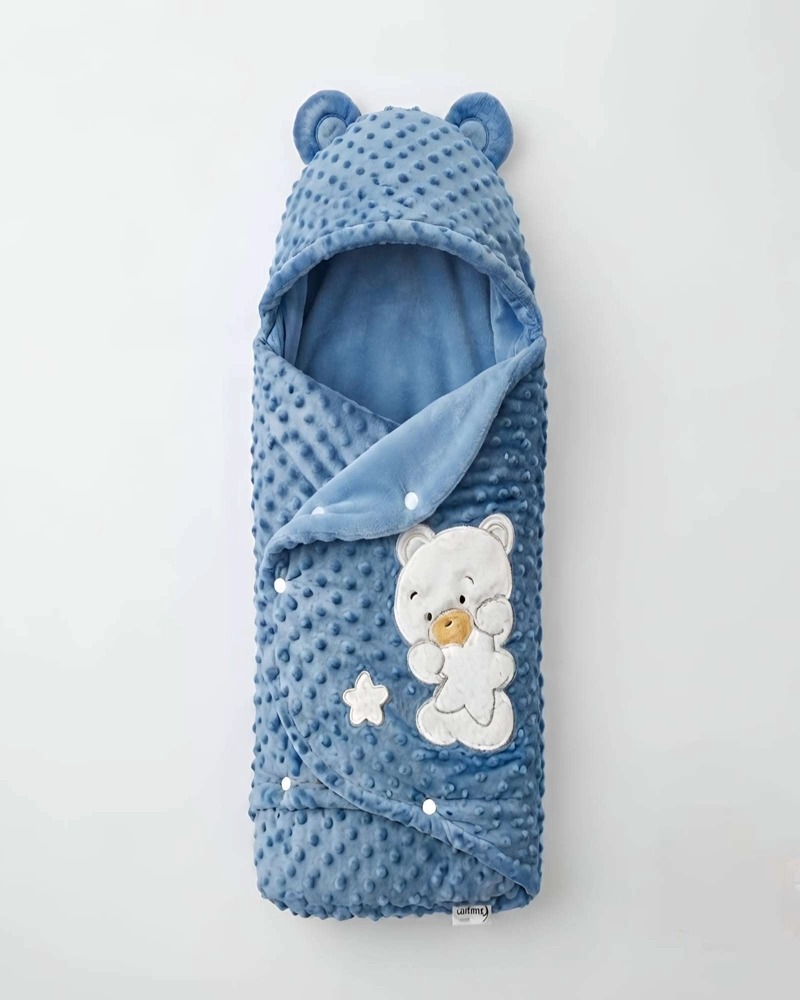 SACO DE DORMIR BEBE OSITO CON CAPUCHAY OREJAS 0-3M - 6