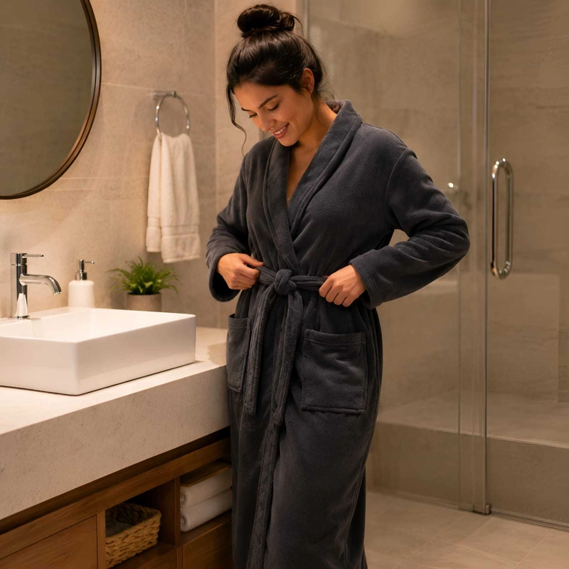 BATA DE BAÑO ULTRA SUAVE - CONFORT PREMIUM PARA TU RUTINA - 1