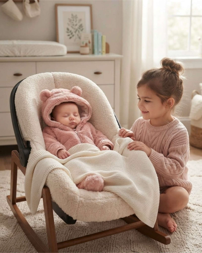 ENTERITO OSITO DE INVIERNO PARA BEBE  , MAMELUCO TE RMICO CON CAPUCHA - 1