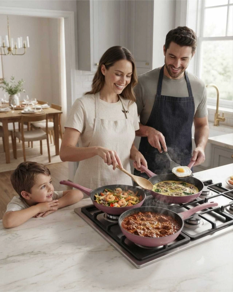SET DE 3 SARTENES + WOK KEEP ANTIADHERENTE - 4