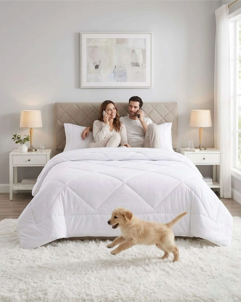 SET PLUMON NORDICO SABANAS Y ALMOHADAS DESCANSO PREMIUM SUPER KING - 4