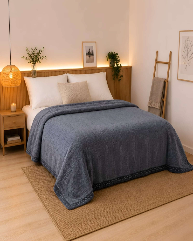 FRAZADA TEXTURIZADA 2 PLAZAS - CONFORT Y ESTILO PARA TU DORMITORIO - 2