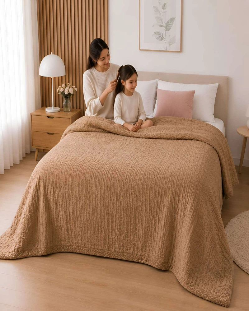 FRAZADA TEXTURIZADA 2 PLAZAS - CONFORT Y ESTILO PARA TU DORMITORIO - 2