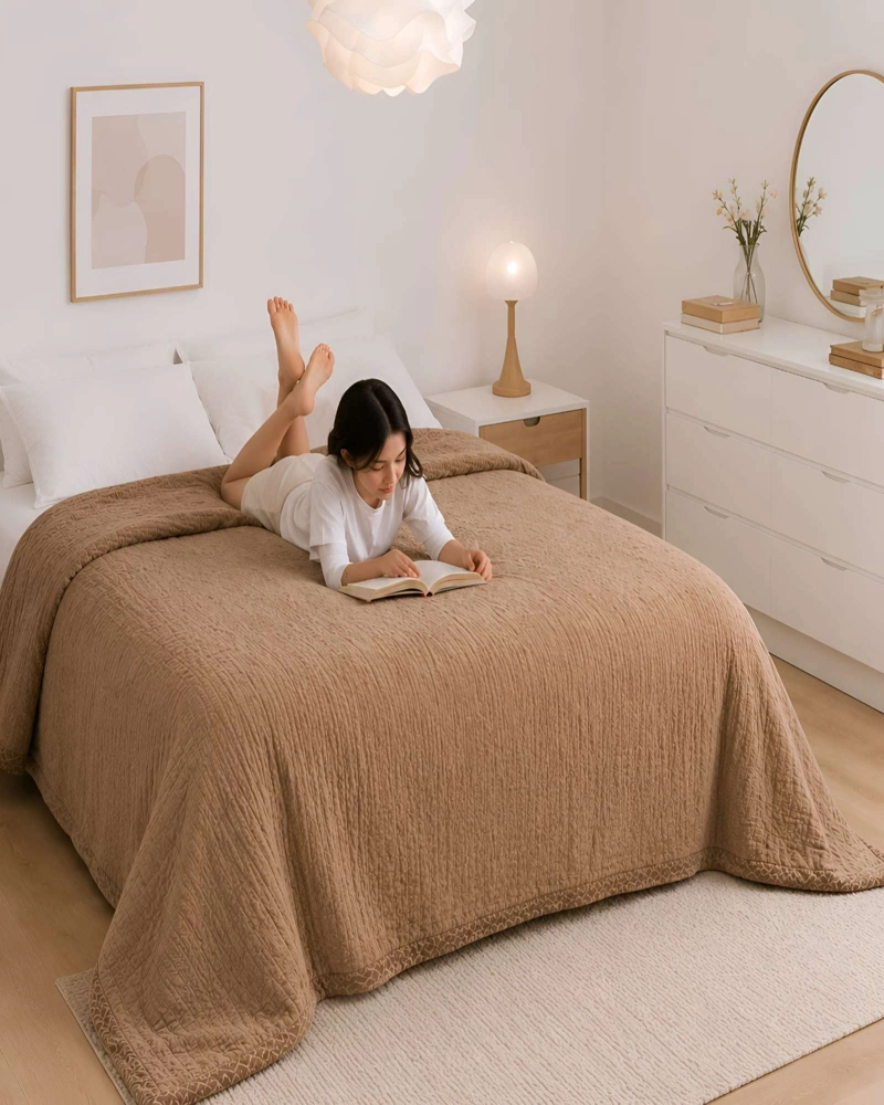 FRAZADA TEXTURIZADA 2 PLAZAS - CONFORT Y ESTILO PARA TU DORMITORIO - 5