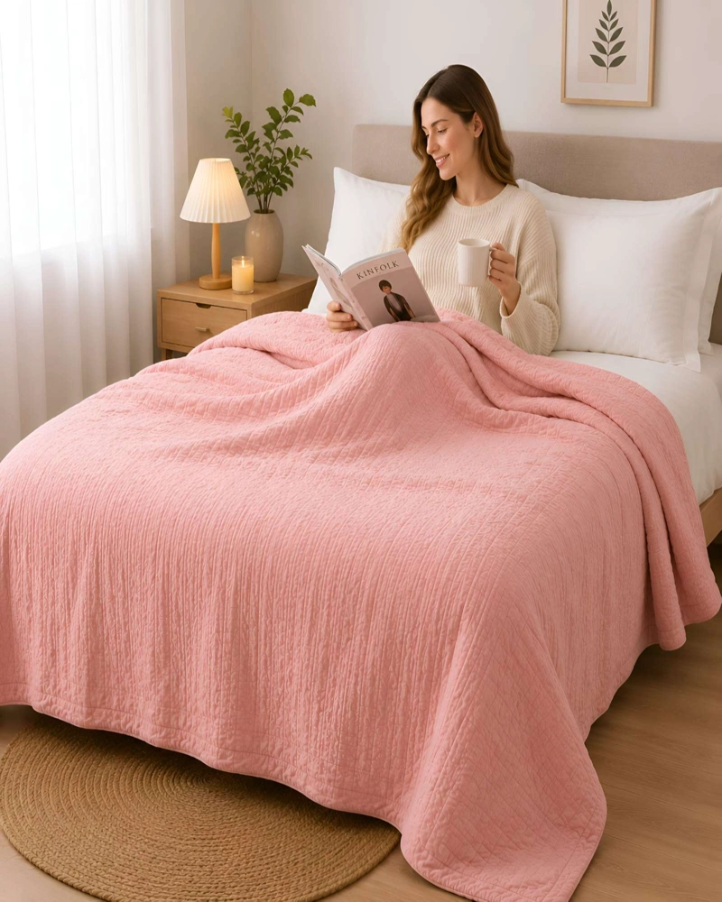 FRAZADA TEXTURIZADA 2 PLAZAS - CONFORT Y ESTILO PARA TU DORMITORIO - 6