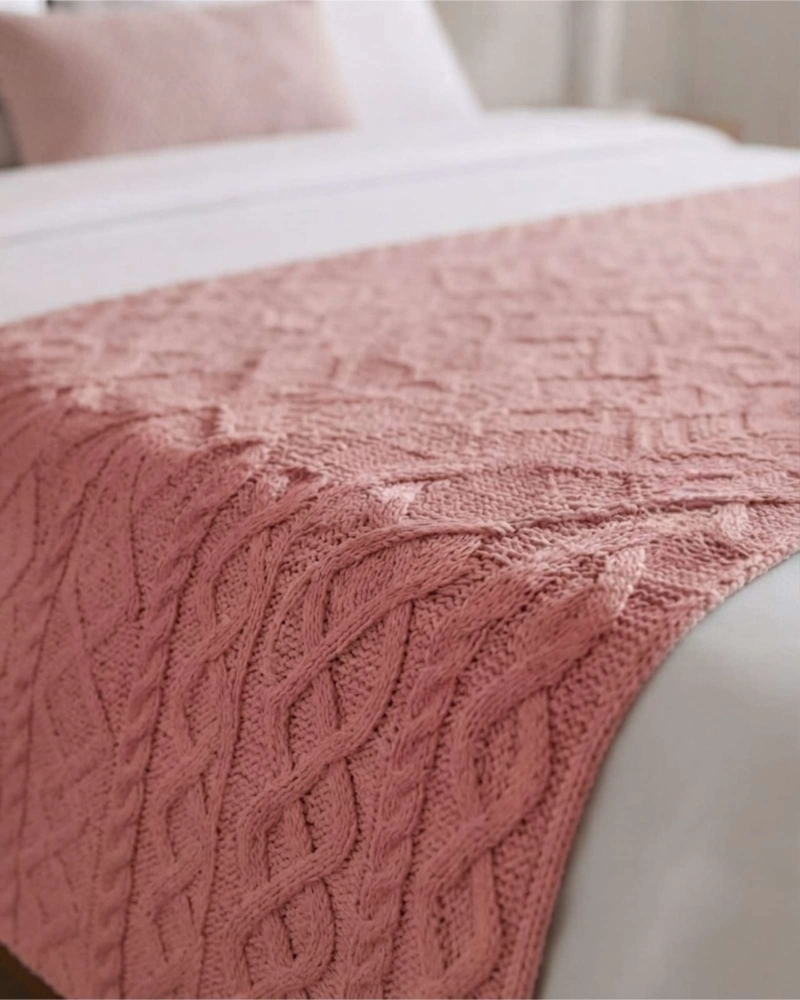 PIECERA DE CAMA TRENZADA A MANO 70X220 CM - 3