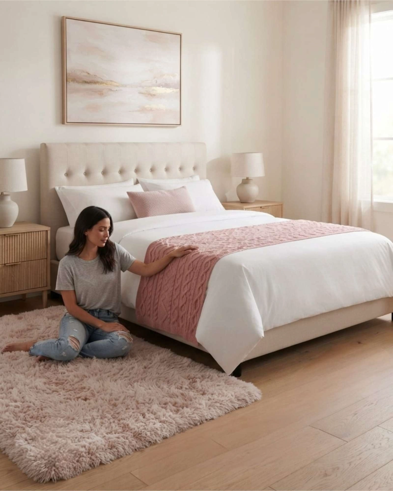 PIECERA DE CAMA TRENZADA A MANO 70X220 CM - 4