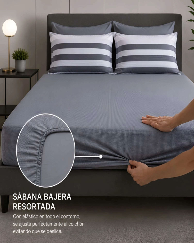 SET DE SABANAS CONFORT DE VERANO 4 PIEZAS KING - 4