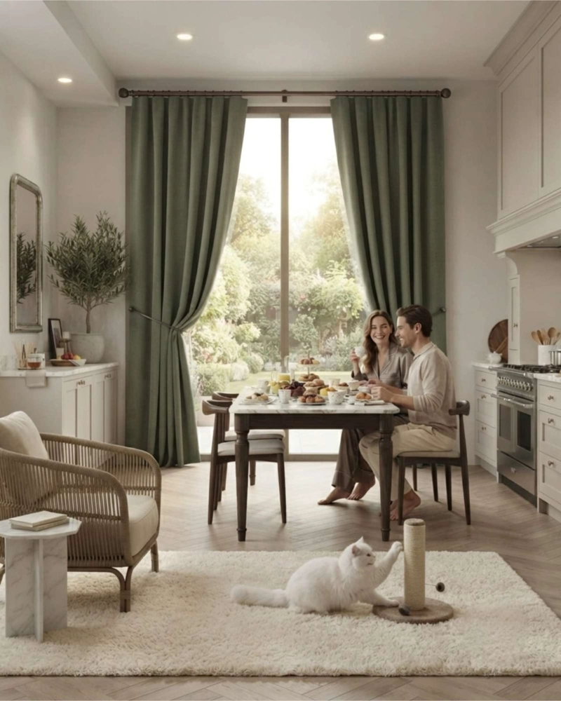 JUEGO DE CORTINAS BLACKOUT 140X240CM DE ELEGANCIA PREMIUM - 4