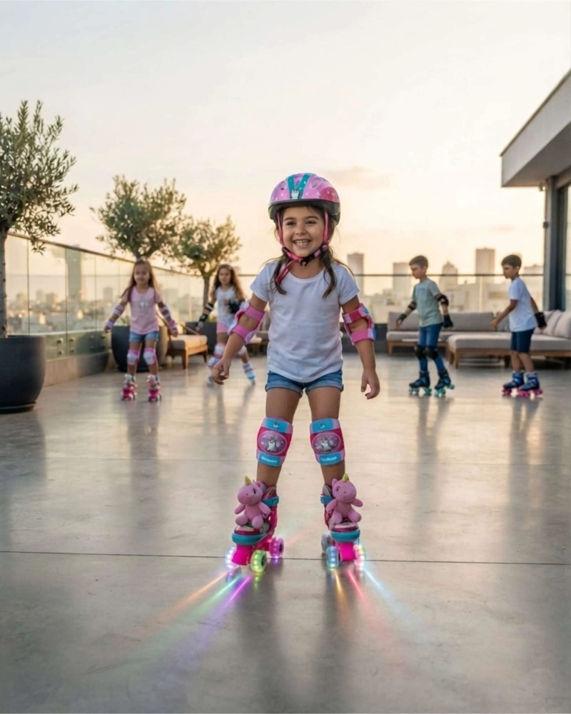 SET DE PATINES 4 RUEDAS 2X2 KAWAII CON ACCESORIOS Y PELUCHE TALLA S - 5