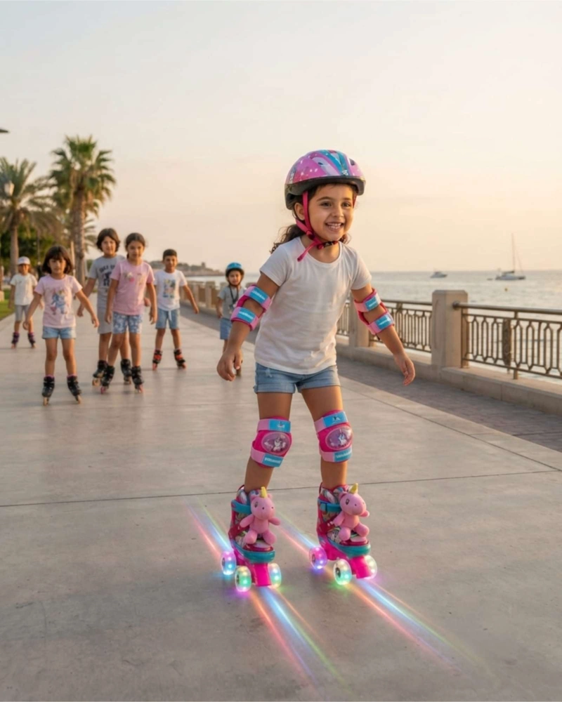 SET DE PATINES 4 RUEDAS 2X2 KAWAII CON ACCESORIOS Y PELUCHE TALLA XS - 2