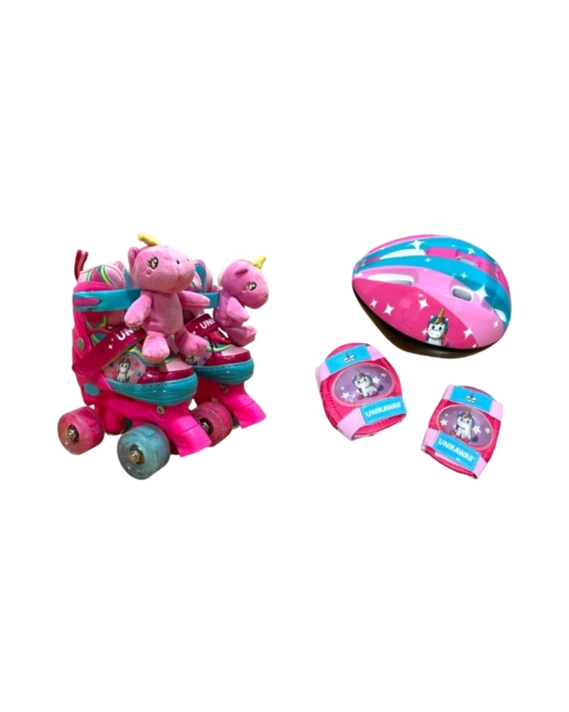 SET DE PATINES 4 RUEDAS 2X2 KAWAII CON ACCESORIOS Y PELUCHE TALLA XS - 6