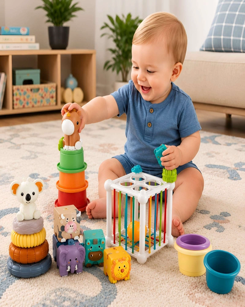 SET DIDACTICO 5 EN 1 SOFT RUBBER BABY SET - ESTIMULACION TEMPRANA - 1
