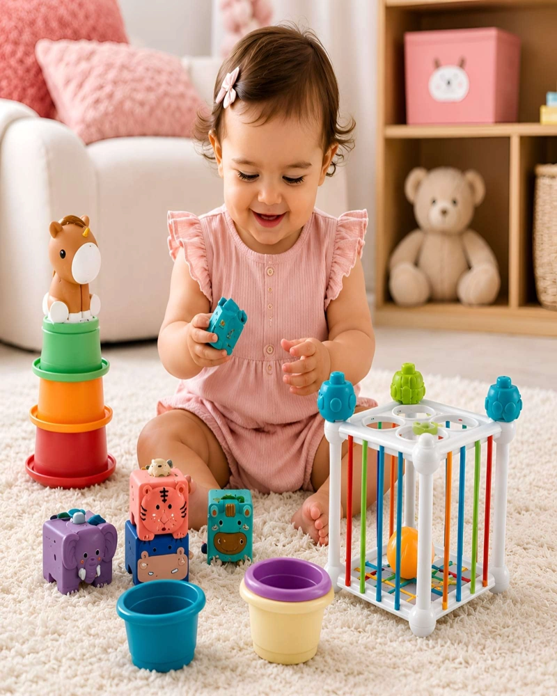 SET DIDACTICO 5 EN 1 SOFT RUBBER BABY SET - ESTIMULACION TEMPRANA - 4