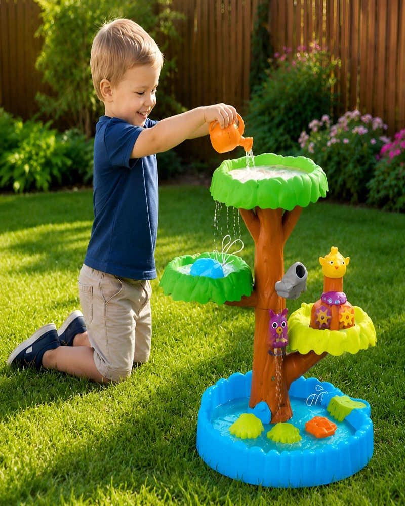 MESA DE ARENA Y AGUA INFANTIL CON DISEÑO DE ARBOL - 3