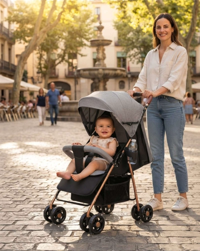 COCHE PARA BEBE LIGERO Y MODERNO CON CAPOTA AJUSTABLE - 1