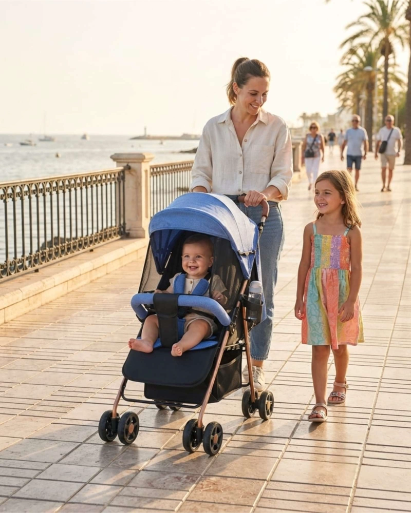 COCHE PARA BEBE LIGERO Y MODERNO CON CAPOTA AJUSTABLE - 1