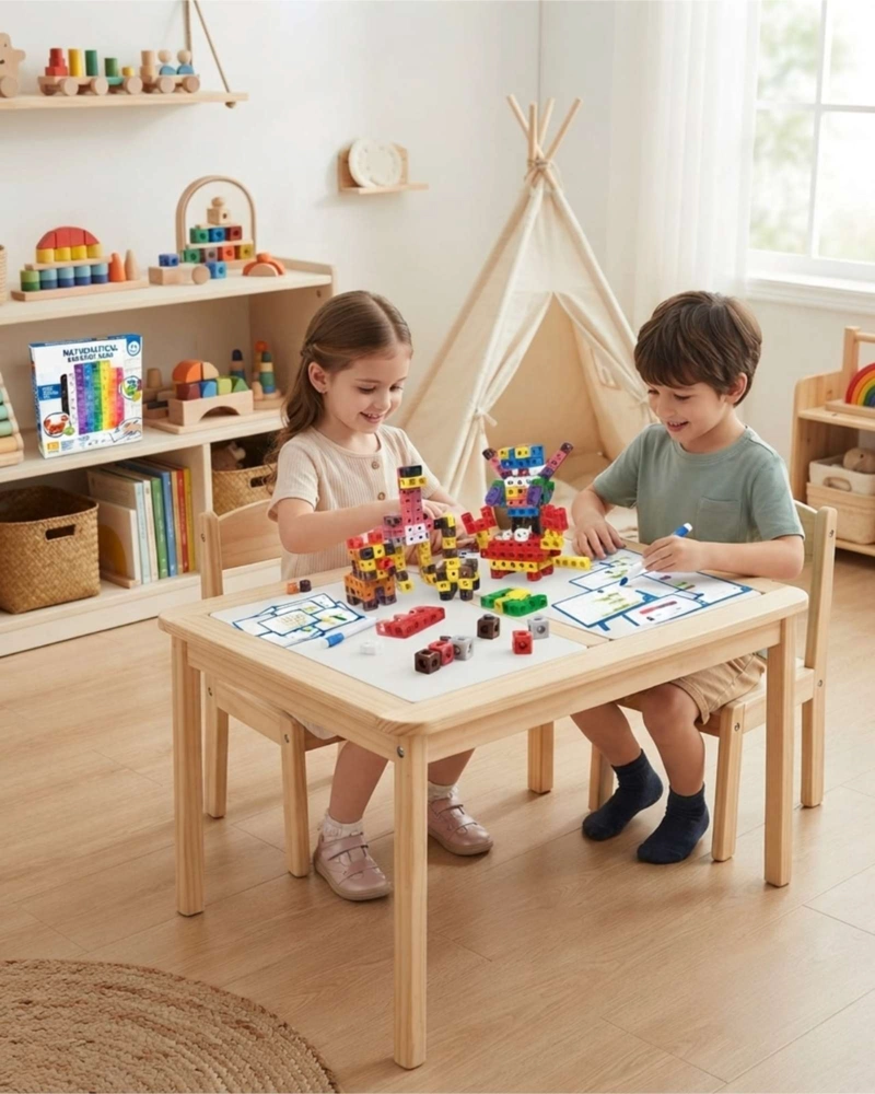 SET BLOQUES Y CUBOS CONECTORES MATEMATICOS CREATIVE 117 PZAS - 1