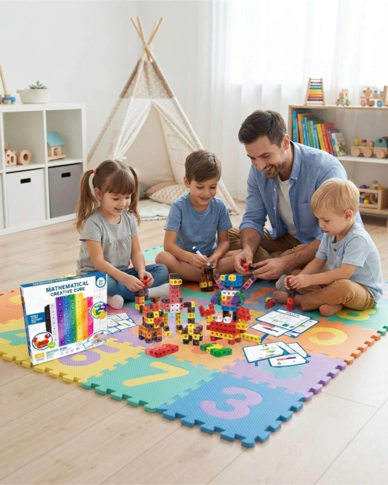 SET BLOQUES Y CUBOS CONECTORES MATEMATICOS CREATIVE 117 PZAS - 3