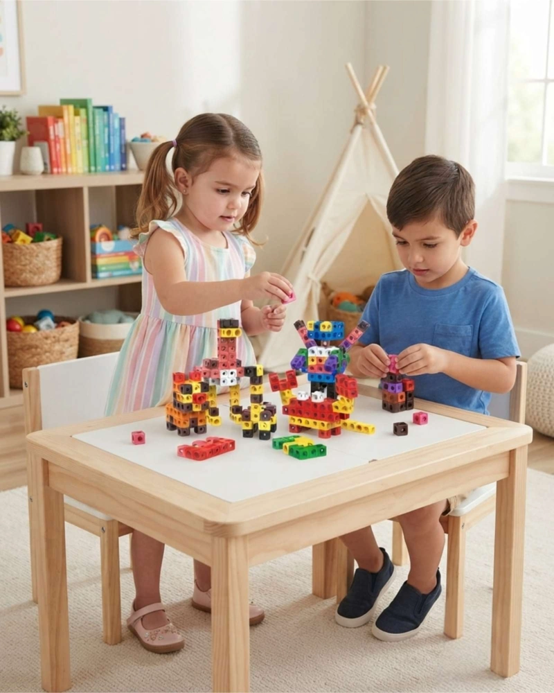SET BLOQUES Y CUBOS CONECTORES MATEMATICOS CREATIVE 117 PZAS - 5