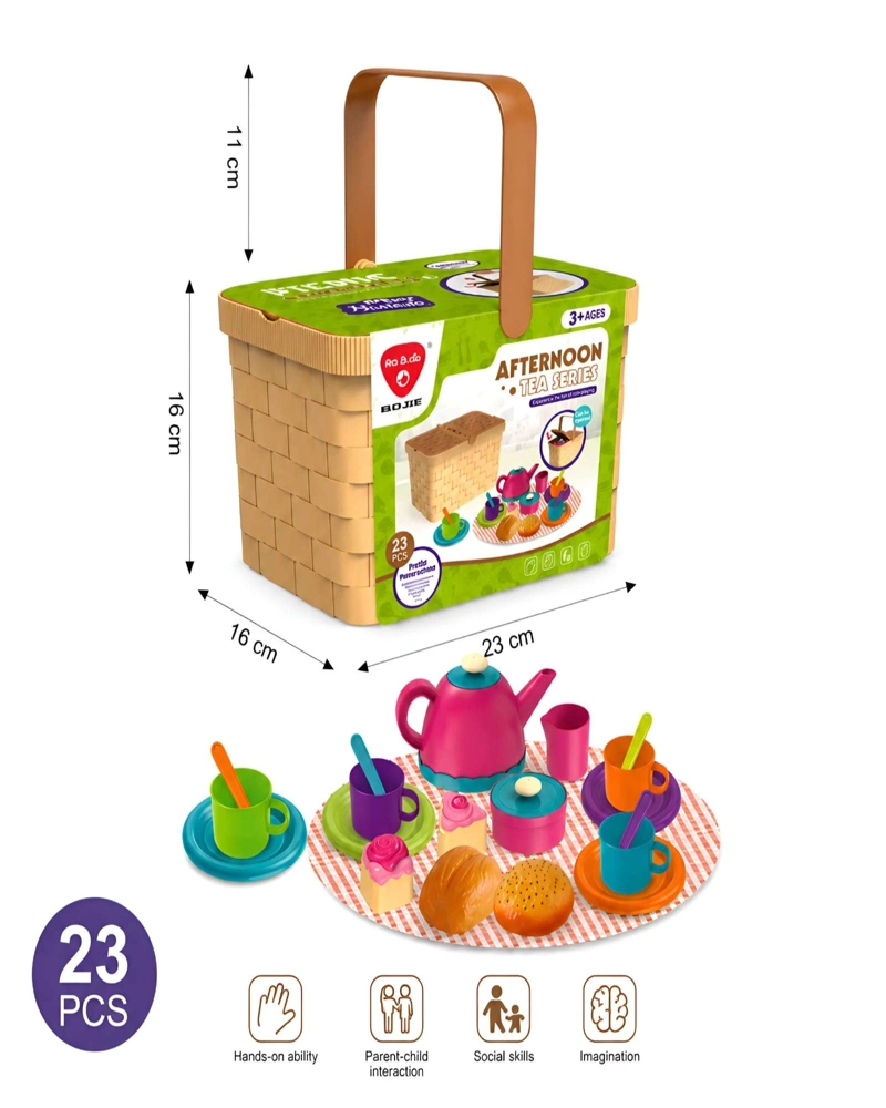 SET DE PICNIC INFANTIL CON JUEGO DE TE CESTA 23 PIEZAS - 6