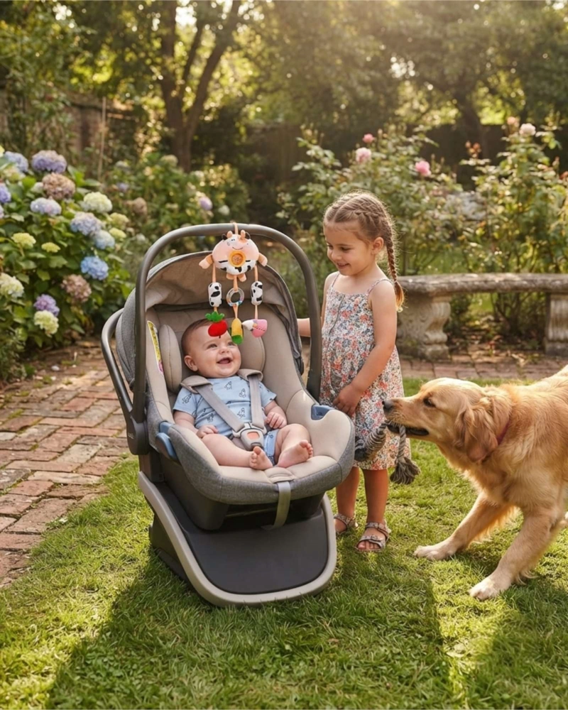 SONAJERO COLGANTE JUGUETE ESTIMULACION BEBE  PARA COCHE Y CUNA - 1