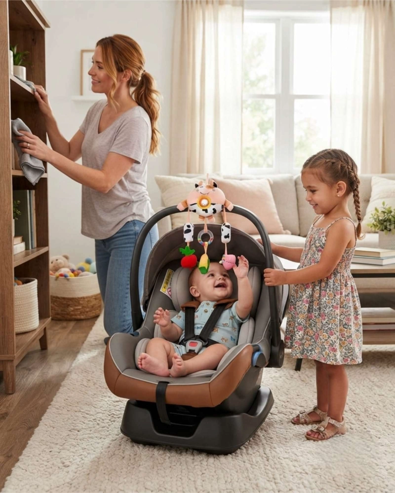 SONAJERO COLGANTE JUGUETE ESTIMULACION BEBE  PARA COCHE Y CUNA - 5