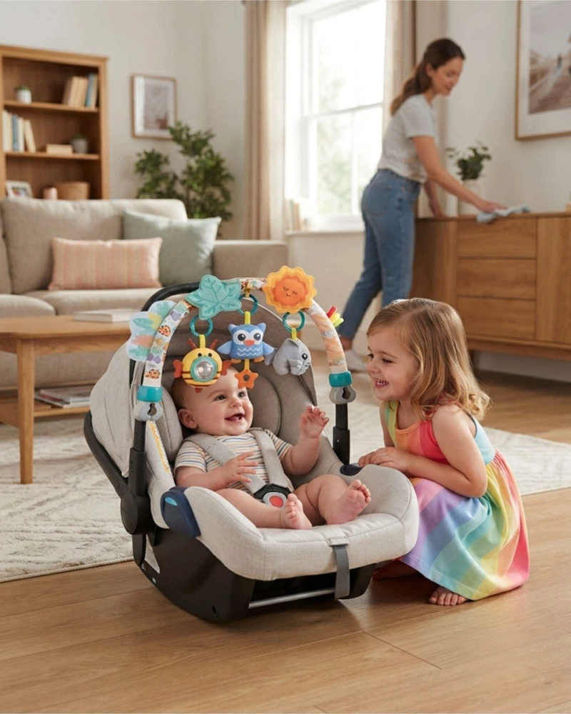 SONAJERO COLGANTE JUGUETE ESTIMULACION BEBE  PARA COCHE Y CUNA - 1