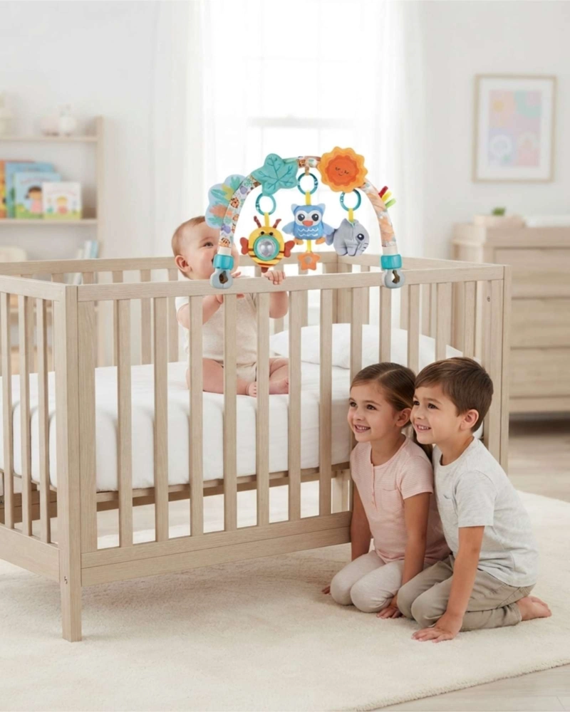 SONAJERO COLGANTE JUGUETE ESTIMULACION BEBE  PARA COCHE Y CUNA - 2